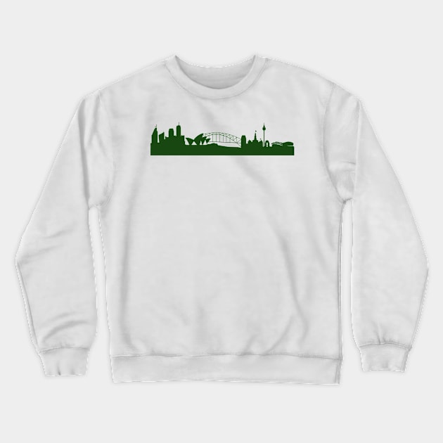 SYDNEY skyline in forest green Crewneck Sweatshirt by 44spaces